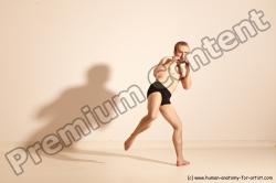 Underwear Martial art Man White Moving poses Slim Short Blond Dynamic poses Academic